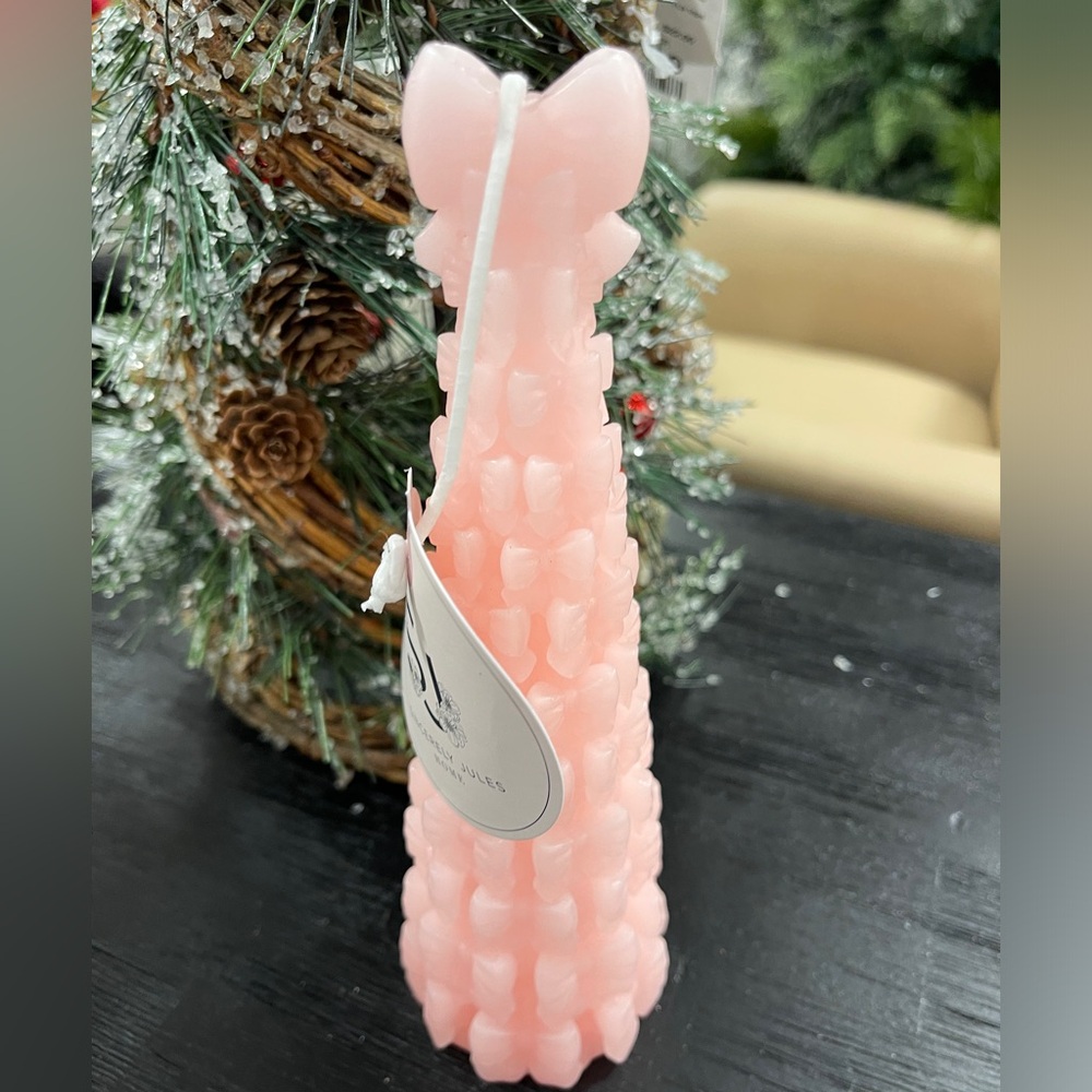 Pink Christmas Bow Tree Viral Holiday Candle Sincerely Jules NWT